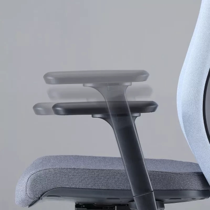 Ergonomiška biuro kėdė Up Up Athene juoda, pilka + mėlynas audinys