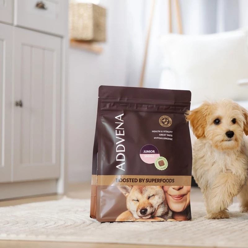 ADDVENA Boosted by superfoods Junior Small Beef - sausas šunų ėdalas - 2,5 kg