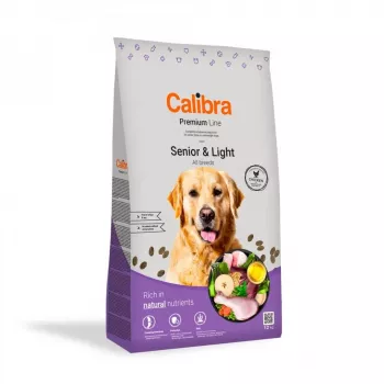 Sausas šunų ėdalas Calibra Premium Line Senior & Light Chicken 12 kg – senjorams ir svorio kontrolei