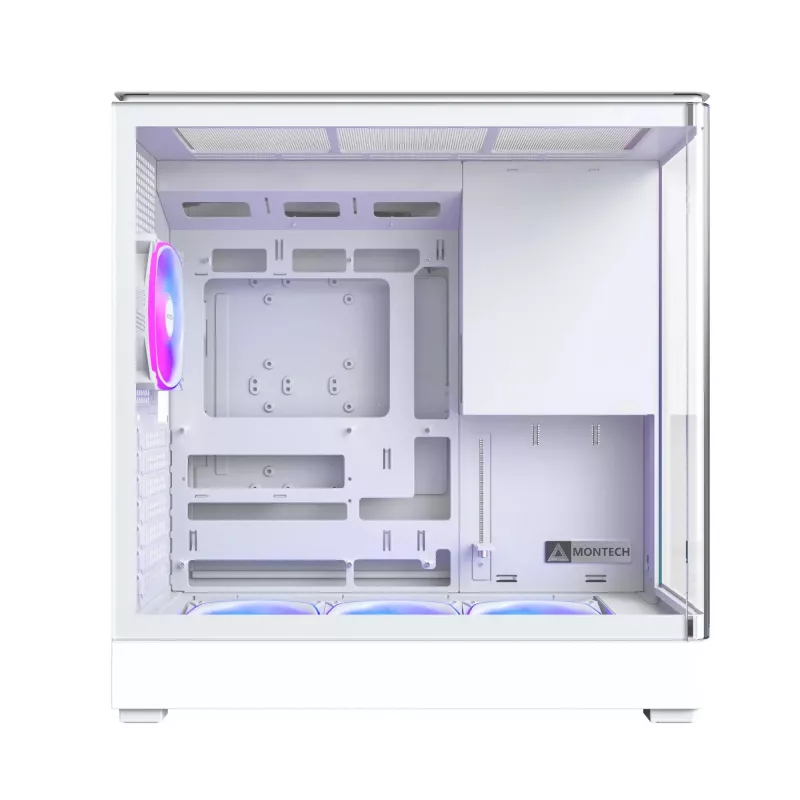 Kompiuterio korpusas Montech KING 45 PRO (W) – balta MIDI bokšto dėžė, skirta Micro ATX / Mini-ITX