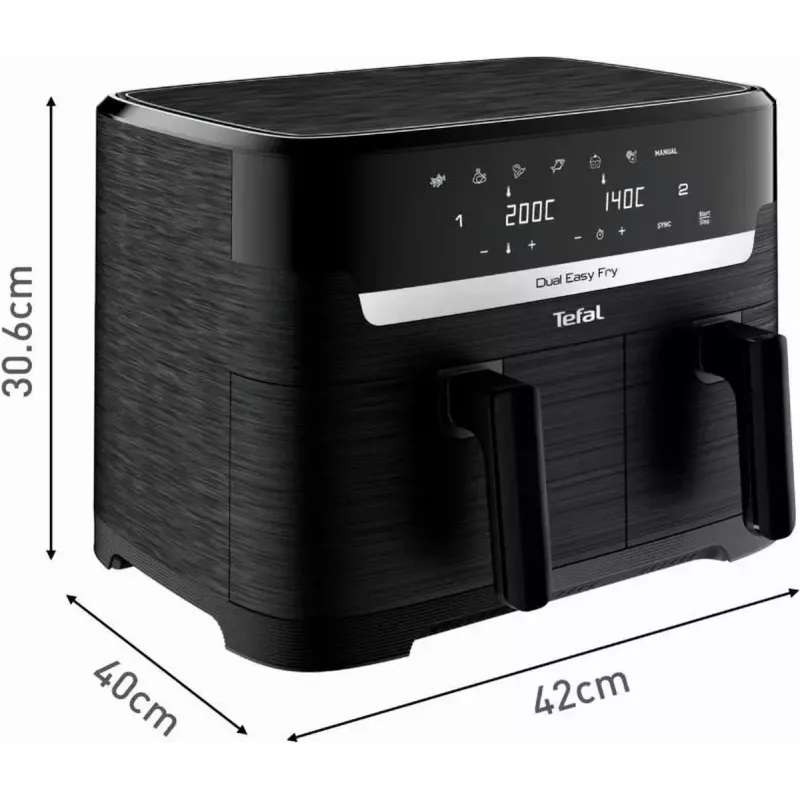 Karšto oro gruzdintuvė Tefal Easy Fry EY901N Double 8.3 L 2700 W Juoda