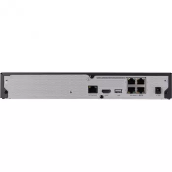 Tinklinis vaizdo registratorius – 4 IP kanalai – H.265 – 40Mbps – HDMI – PoE jungiklis – be HDD