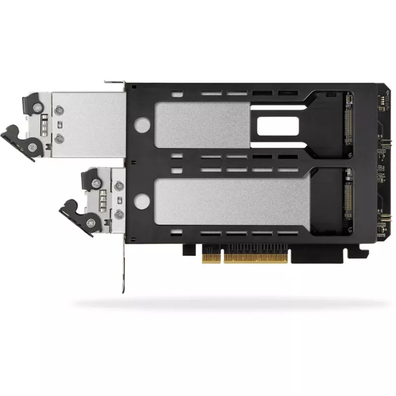 Mobilus diskų krepšys RAIDSONIC ToughArmor MB842MP-B — 2 išimami lizdai M.2 NVMe, PCIe 4.0 x16