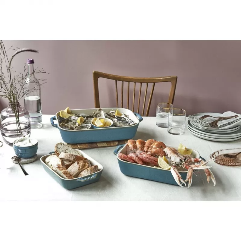 Staub 40508-172-0 keramikos stačiakampis kepimo indų rinkinys, 3 dalių, antikinio turkio spalvos