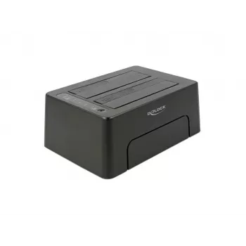 DeLOCK - HDD-Dockingstation Schächte: 2 - SATA 6Gb/s - 6 Gbit/s - USB 3,1 (Gen 2) - Schwarz (63957)