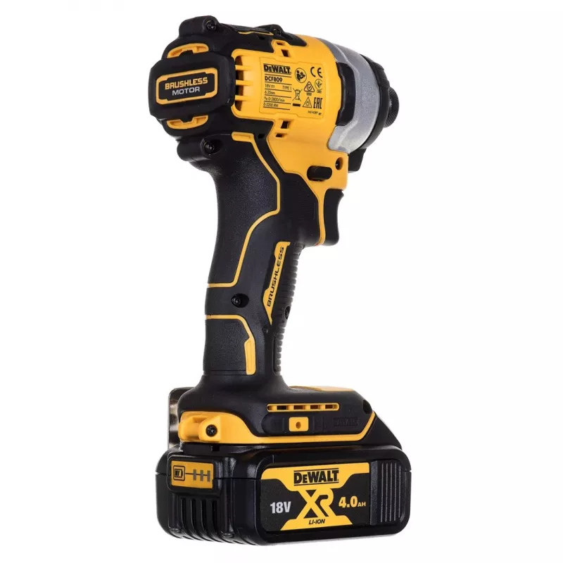 Belaidžių elektrinių įrankių rinkinys DeWalt DCK2062M2T — 18V, gręžtuvas DCD709 + smūginis suktuvas DCF809 1/4 colio, 2×4,0Ah akumuliatoriai, dėklas TSTAK II
