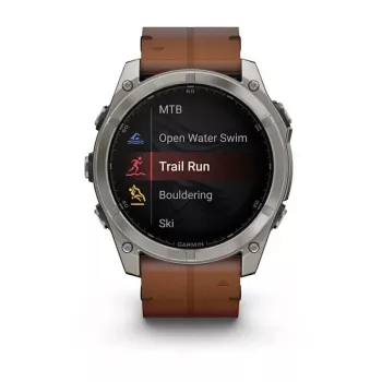 Garmin Fenix 8 3.56 cm (1.4 inch) AMOLED 51 mm Skaitmeninis 454 x 454 pikseliai Liečiamas ekranas Titanas Wi-Fi GPS (palydovas)