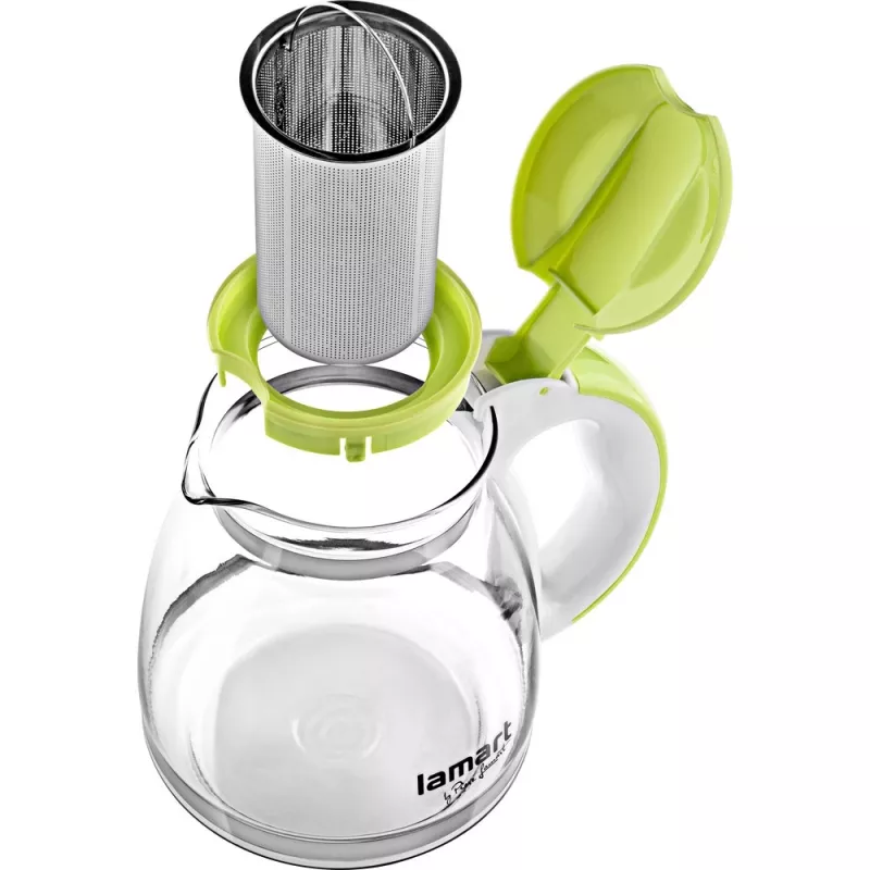 Infuzeris stiklinis Lamart LT7028 žalias permatomas 13 cm skersmuo 155 mm aukštis