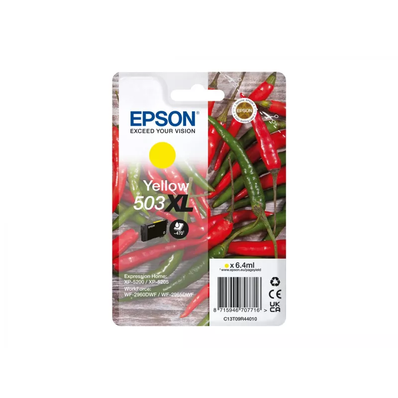 Originalus Epson 503XL geltonas kasetė, didelės talpos (XL), 6,4 ml, vienetinis pakavimas