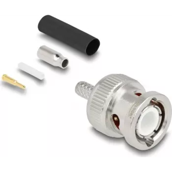 BNC crimp kištukas DELOCK 90756 RG-174 / RG-316 koaksialiniams kabeliams su termosusitraukiančiu vamzdeliu