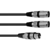Audio kabelis XLR 3 kontaktų 2 x XLR 3 kontaktų juodas Omnitronic 30225203