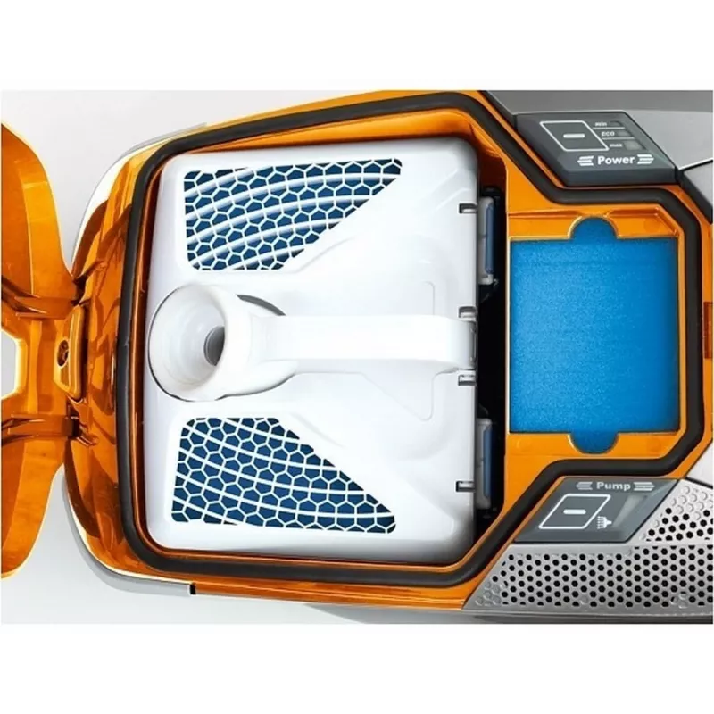 Cikloninis dulkių siurblys THOMAS Aqua + Pet & Family 1.8 L — sausas ir šlapias, 1700 W, oranžinis/pilkas