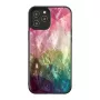 Apsauginis dėklas iKins Apple iPhone 12 / 12 Pro — vandens gėlės raštas, juodas