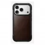 Nomad Rugged Leather Case dėklas iPhone 17 Pro, 6,3 colio (16 cm), rudas, oda/TPU/aliuminis