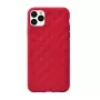 Minkštas dėklas Devia Woven2, skirtas iPhone 11 Pro Max, raudonas raštuotas tekstilinis paviršius
