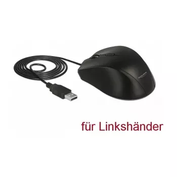 Pelė DeLOCK 12548 Office kairiarankė USB Type-A optinė 2400 DPI