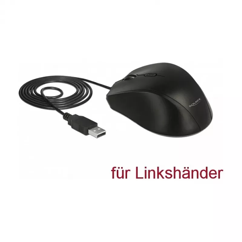 Pelė DeLOCK 12548 Office kairiarankė USB Type-A optinė 2400 DPI
