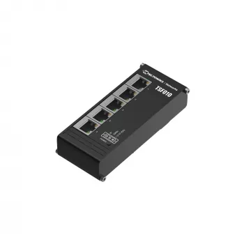 Teltonika NETWORKS TSF010 plokščias jungiklis Ethernet nevaldomas Fast Ethernet (10/100) DIN bėgelis juodas