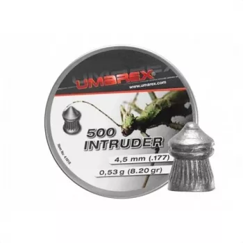 Šratiniai ginklai Umarex Intruder Pointed Ribbed 4,5 mm, švininiai diabolo, 0,52 g, 500 vnt., srieginiam vamzdžiui
