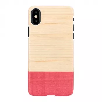 Dėklas iš medžio ir polikarbonato iPhone X/XS – baltas, mismatch dizainas