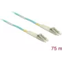 DELOCK InfiniBand / šviesolaidinis kabelis 75 m MMF OM3 2x LC – Aqua spalva