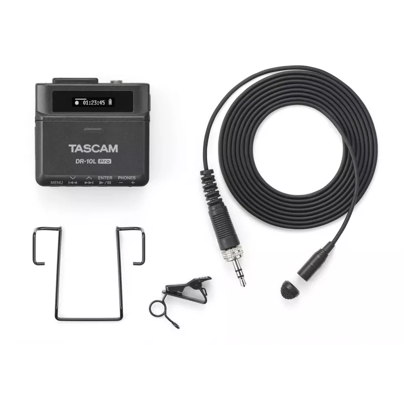 Nešiojamas skaitmeninis diktofonas Tascam DR-10L Pro su lavalier mikrofonu, 24 bitai/96 kHz, MicroSDXC, USB-C
