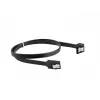 SATA III kabelis LANBERG CA-SASA-13CU-0050-BK 0,5 m, SATA 7 kontaktų į 7 kontaktus, 6 Gbit/s, juodas
