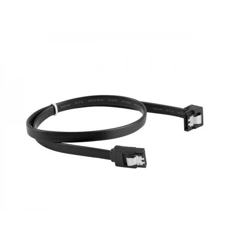 SATA III kabelis LANBERG CA-SASA-13CU-0050-BK 0,5 m, SATA 7 kontaktų į 7 kontaktus, 6 Gbit/s, juodas