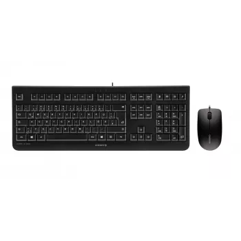 CHERRY DC 2000 Universal USB AZERTY Belgian Juoda – belaidė klaviatūra ir pelė