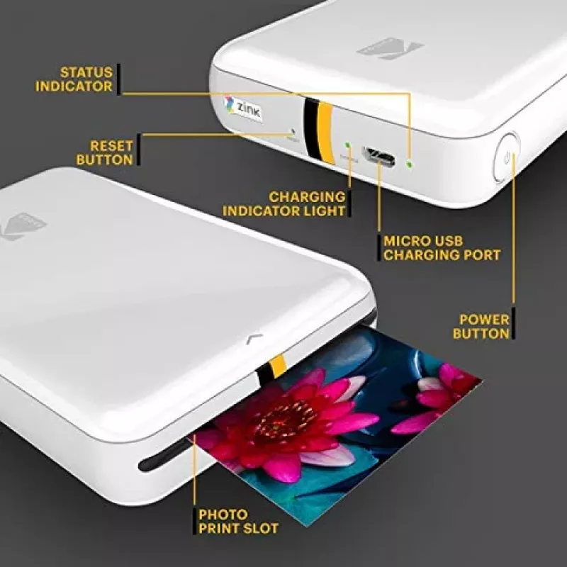 Nešiojamas nuotraukų spausdintuvas Kodak STEP RODMP20AMZW ZINK 2x3'' Bluetooth