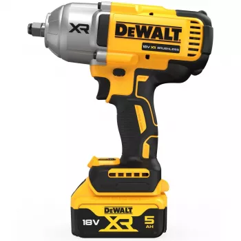 Veržliaraktis smūginis DeWALT DCF900P2T-QW 1/2 colio bešepetėlis 18 V, 1898 N·m, 5 Ah akumuliatorius, 2 akumuliatoriai, įkroviklis, dėklas