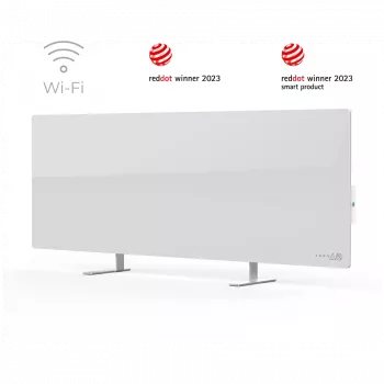 AENO Premium Eco Smart šildytuvas, 700W, Grūdintas stiklas, Infraraudonasis+konvekcinis šildymas, Kištukas: Europos (E/F tipas), BALTA