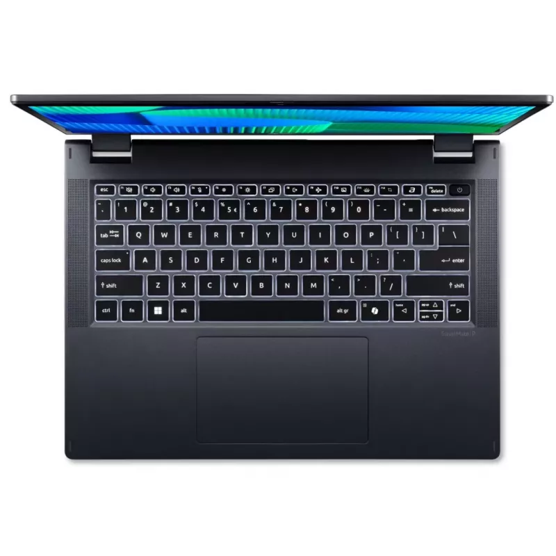 Hibridinis (2-in-1) nešiojamas kompiuteris Acer TravelMate TMP414RN-54-TCO-74CP — 14 colių WUXGA liečiamas, Intel Core Ultra 7 155U, 16 GB DDR5, 512 GB SSD, 4G, Windows 11 Pro, mėlynas