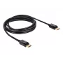 DisplayPort kabelis DeLOCK 82424 3m Kištukas-Kištukas Auksuotas Juodas