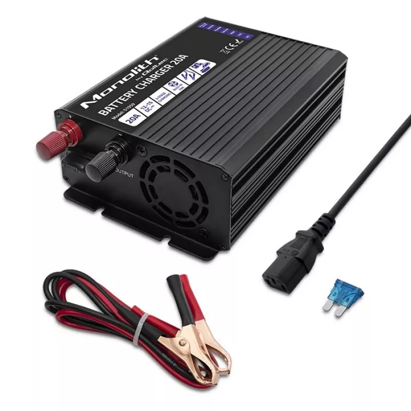 Kroviklis QOLTEC Monolith 20A 12V LiFePO4, AGM, GEL, SLA akumuliatoriams