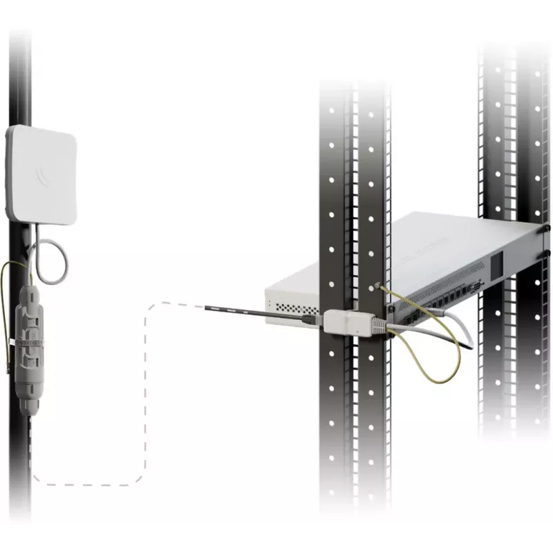 Mikrotik RBGESP apsauga nuo viršįtampių juoda
