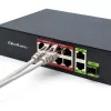 Eterneto jungiklis QOLTEC 52297 PoE RJ45 su PoE Uplink ir SFP prievadu