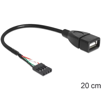 Delock laidas USB Pin Header Socket > USB 2.0 Type-A Socket 20 cm (83291)