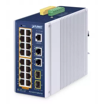 Valdomas jungiklis PLANET IGS-4215-16P2T2S IP30 16 prievadų L2/L4 Gigabit Ethernet PoE+
