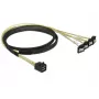 SCSI kabelis DeLOCK 85685 juodas geltonas 1 m 1 x Mini SAS HD SFF-8643 4 x SATA 7 kontaktų