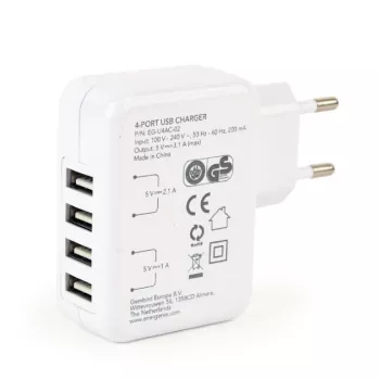 Gembird EG-U4AC-02 USB įkroviklis universalus baltas 4 prievadai