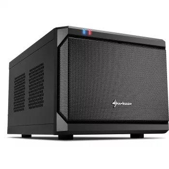 Sharkoon QB One juodas - Mini ITX korpusas, Mini-ITX, 3,5 inch/2,5 inch diskams, USB 3.0