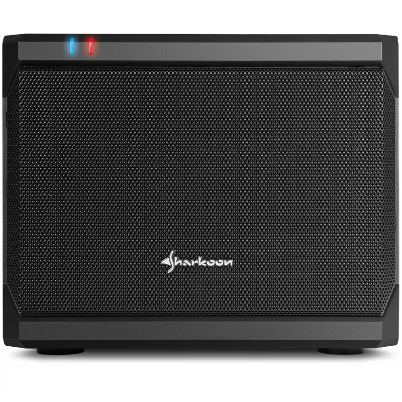 Sharkoon QB One juodas - Mini ITX korpusas, Mini-ITX, 3,5 inch/2,5 inch diskams, USB 3.0