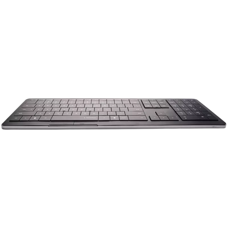 Belaidė klaviatūra CLEVETURA CLVX 1 Touch-On-Keys AI, ANSI US Windows išdėstymas, žirkliniai jungikliai, aliumininis korpusas, interaktyvus RGB