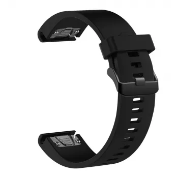 Silicinio laikrodžio dirželis FIXED, skirtas Garmin QuickFit 20 mm, juodas