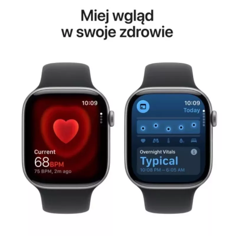 Apple Watch Series 11 GPS 46mm Space Grey Aliuminio korpusas su juodu sportiniu dirželiu M/L