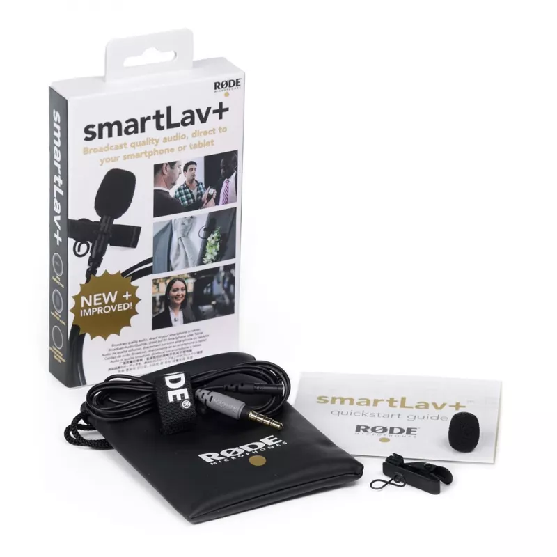 Lavalierinis mikrofonas RØDE smartLav+ — laidinis, įvairiakryptis, 3,5 mm, 20–20 000 Hz, -35 dB jautrumas, 2 vnt., nešiojimo dėklas