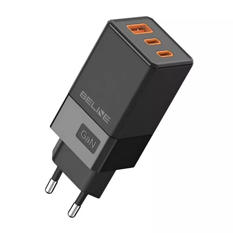 Beline BELI02750 65W GaN sieninis įkroviklis su 2×USB-C ir 1×USB-A