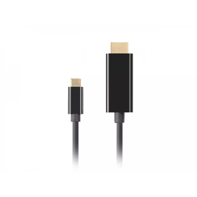 Lanberg USB-C į HDMI laidas, 0,5 m, 4K/60Hz, juodas
