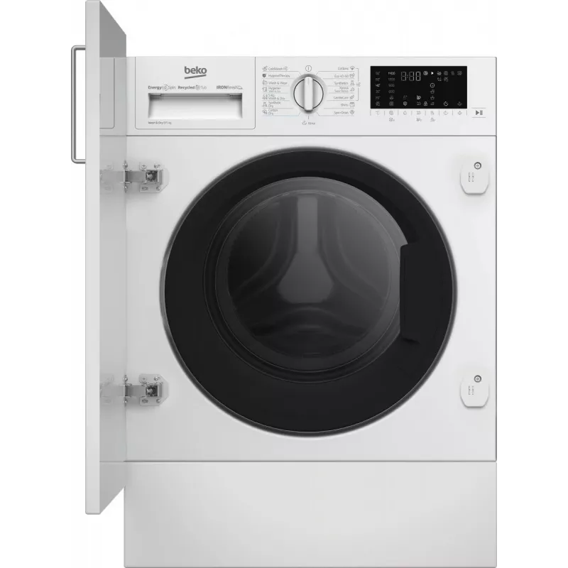 Skalbimo džiovinimo mašina BEKO B5DBT68547W įmontuojama, 8 kg skalbti / 5 kg džiovinti, 1400 aps./min.